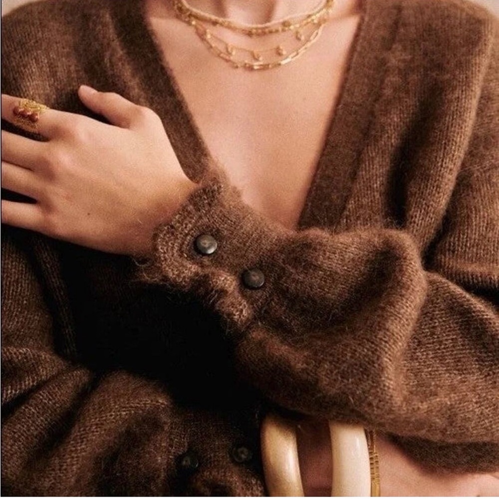 Sezane Mia Cardigan - Taupe Color Size XS | Fr 34 | 2 - Picture 3 of 9